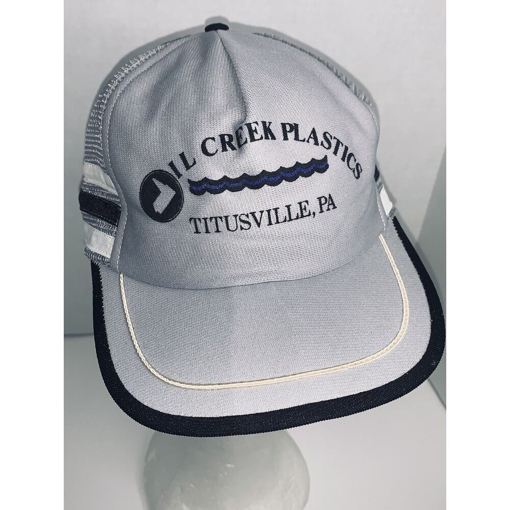 Oil Creek Plastics Titusville PA Trucker Mesh w/ Broken Foam USA Snapback Issues